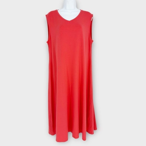EILEEN FISHER NWT Stretch Jersey Knit V-Neck Tank Dress SIZE‎ M - Picture 3 of 10